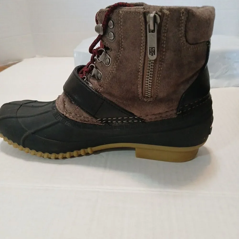 Tommy Hifiger Twreginal Womens Gray/Black Duck Snow Boots Warm Size 7M